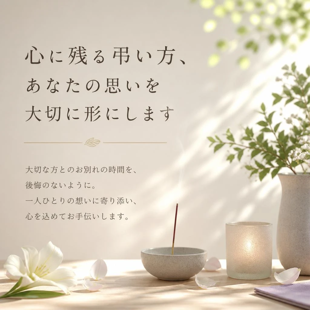 心に残る弔い方、あなたの思いを大切に形にします